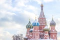 Landscape focus of Saint Basil Cathedral on Red square in Moscow Royalty Free Stock Photo